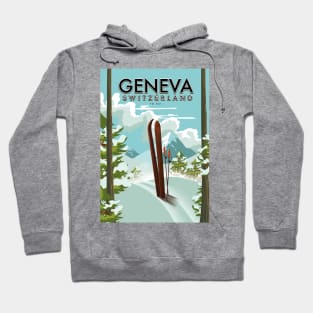 Geneva Switzerland ski poster Hoodie